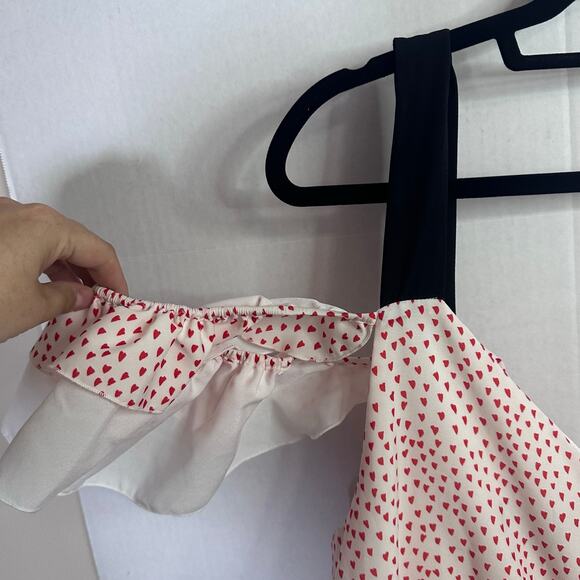 NWOT Eloquii pleated cold shoulder with hearts dress plus size 16 - Picture 6 of 11